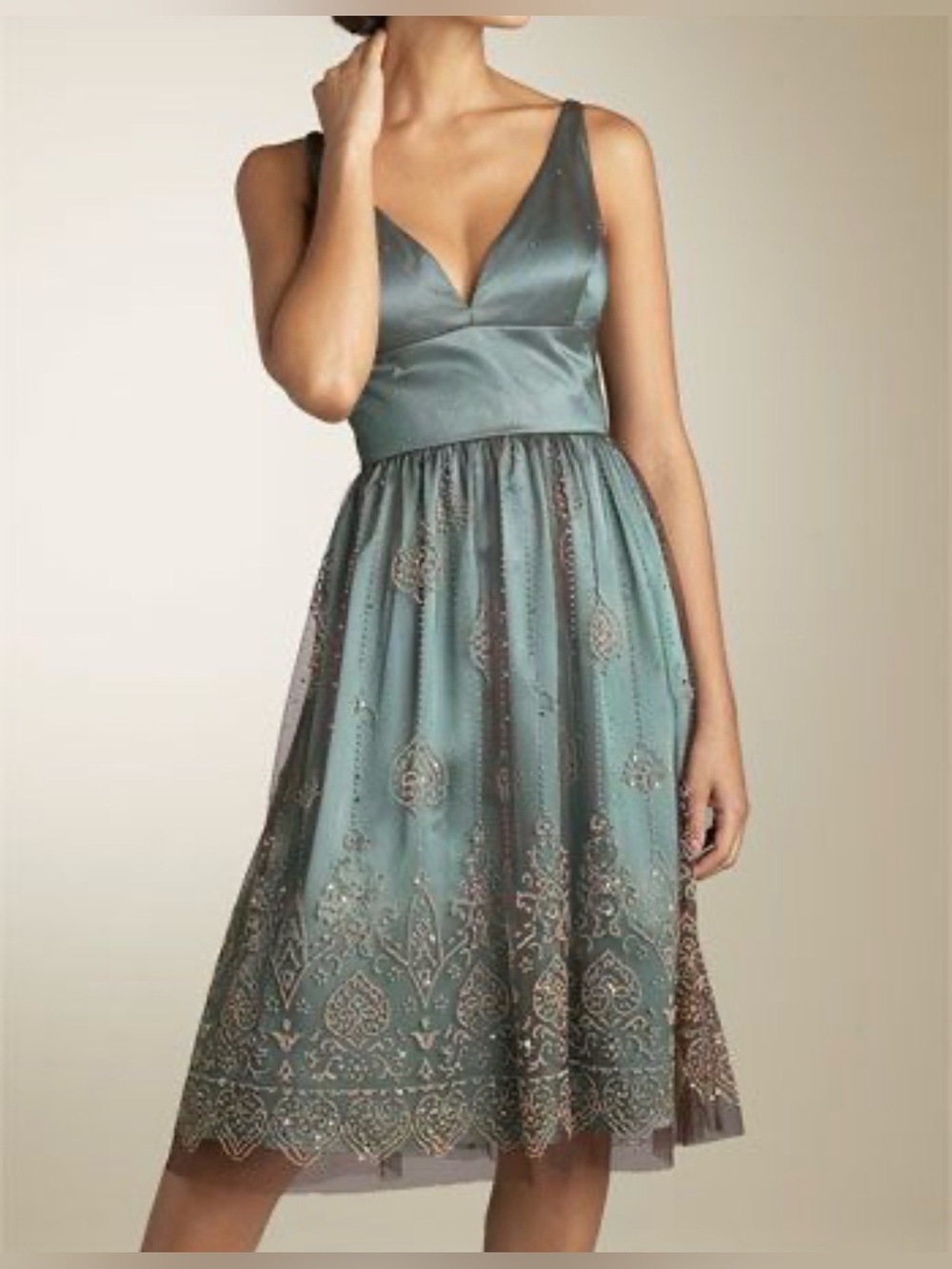 Adrianna Pappell Boutique Bead Overlay Dress Size 8